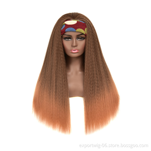 Blonde Afro Curly Wig Synthetic hair Wigs Water Wave Heat Resistant headband wig for black women